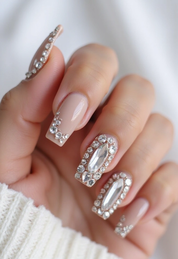 50 Versatile Acrylic Nail Ideas for All Lengths and Lifestyles - 25. Crystal Accents