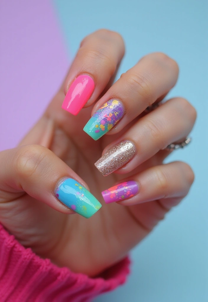 50 Versatile Acrylic Nail Ideas for All Lengths and Lifestyles - 29. Bright Neon Colors