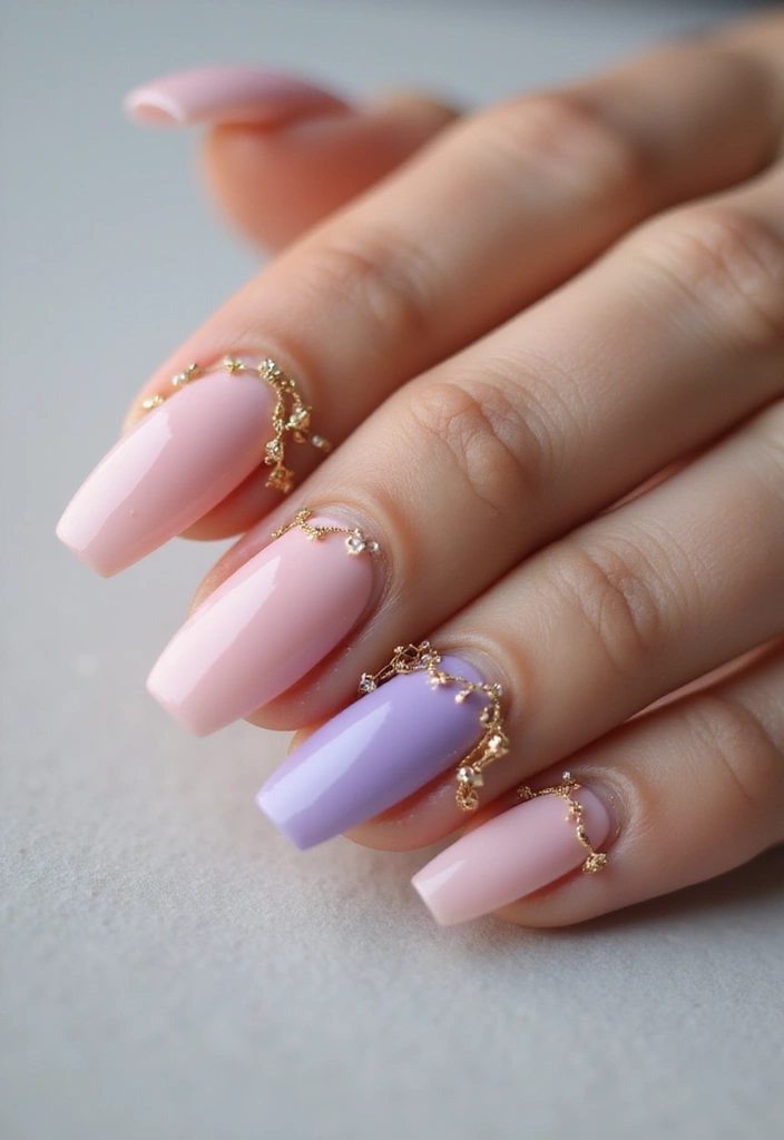 50 Versatile Acrylic Nail Ideas for All Lengths and Lifestyles - 33. Dainty Chains
