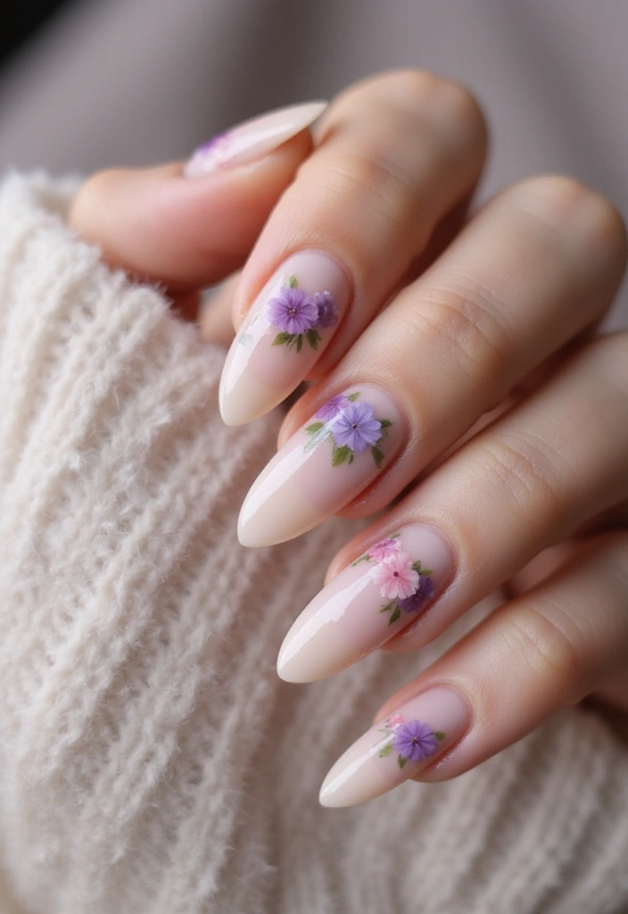 50 Versatile Acrylic Nail Ideas for All Lengths and Lifestyles - 37. Vintage Floral Patterns