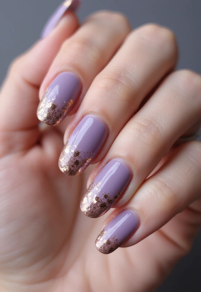 50 Versatile Acrylic Nail Ideas for All Lengths and Lifestyles - 40. Elegant Ombre with Gold Foil