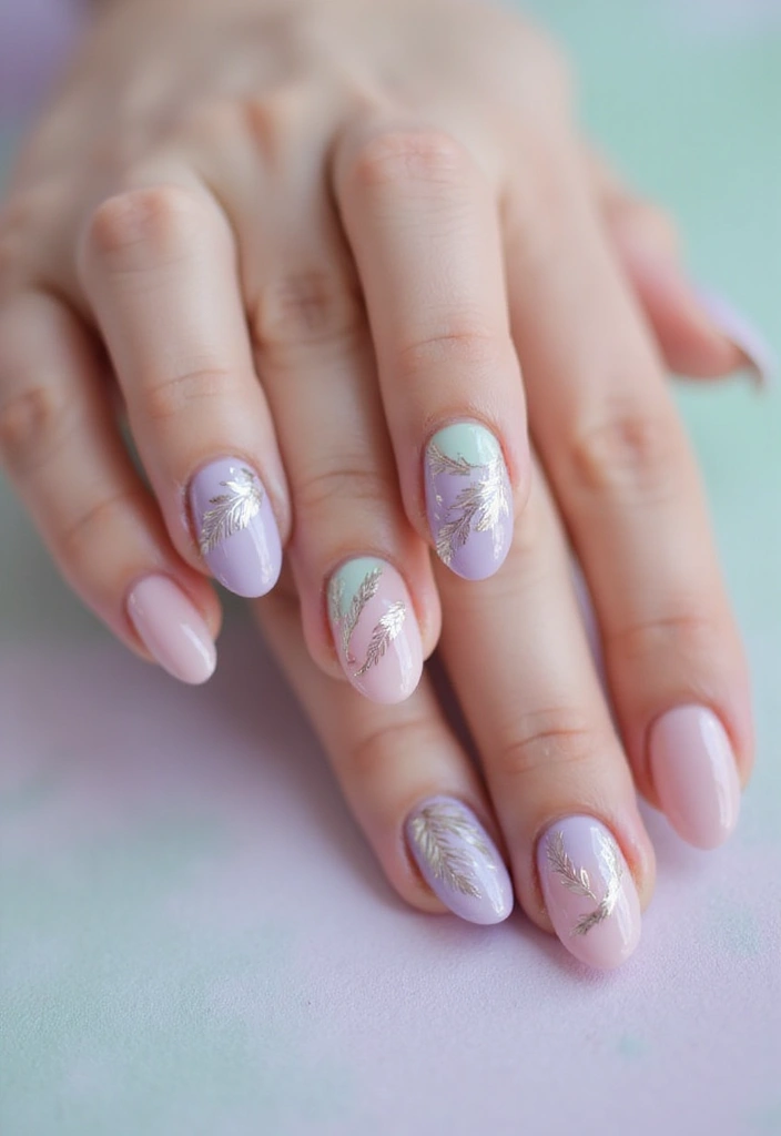 50 Versatile Acrylic Nail Ideas for All Lengths and Lifestyles - 42. Delicate Feather Designs