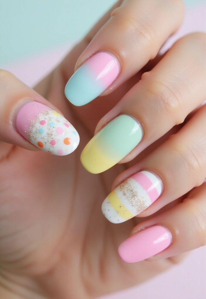 50 Versatile Acrylic Nail Ideas for All Lengths and Lifestyles - 44. Sweet Candy Color Palette