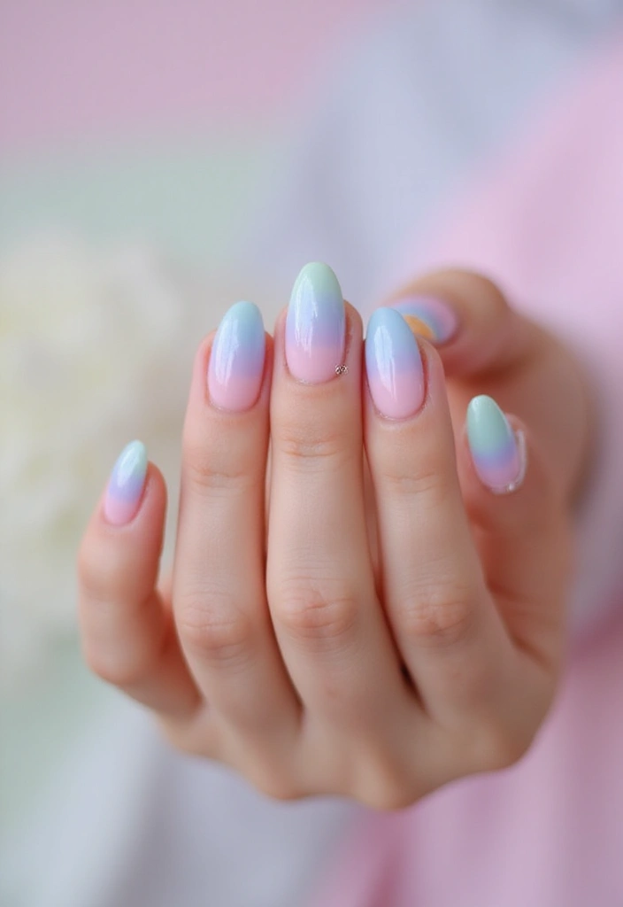 50 Versatile Acrylic Nail Ideas for All Lengths and Lifestyles - 46. Soft Rainbow Tips