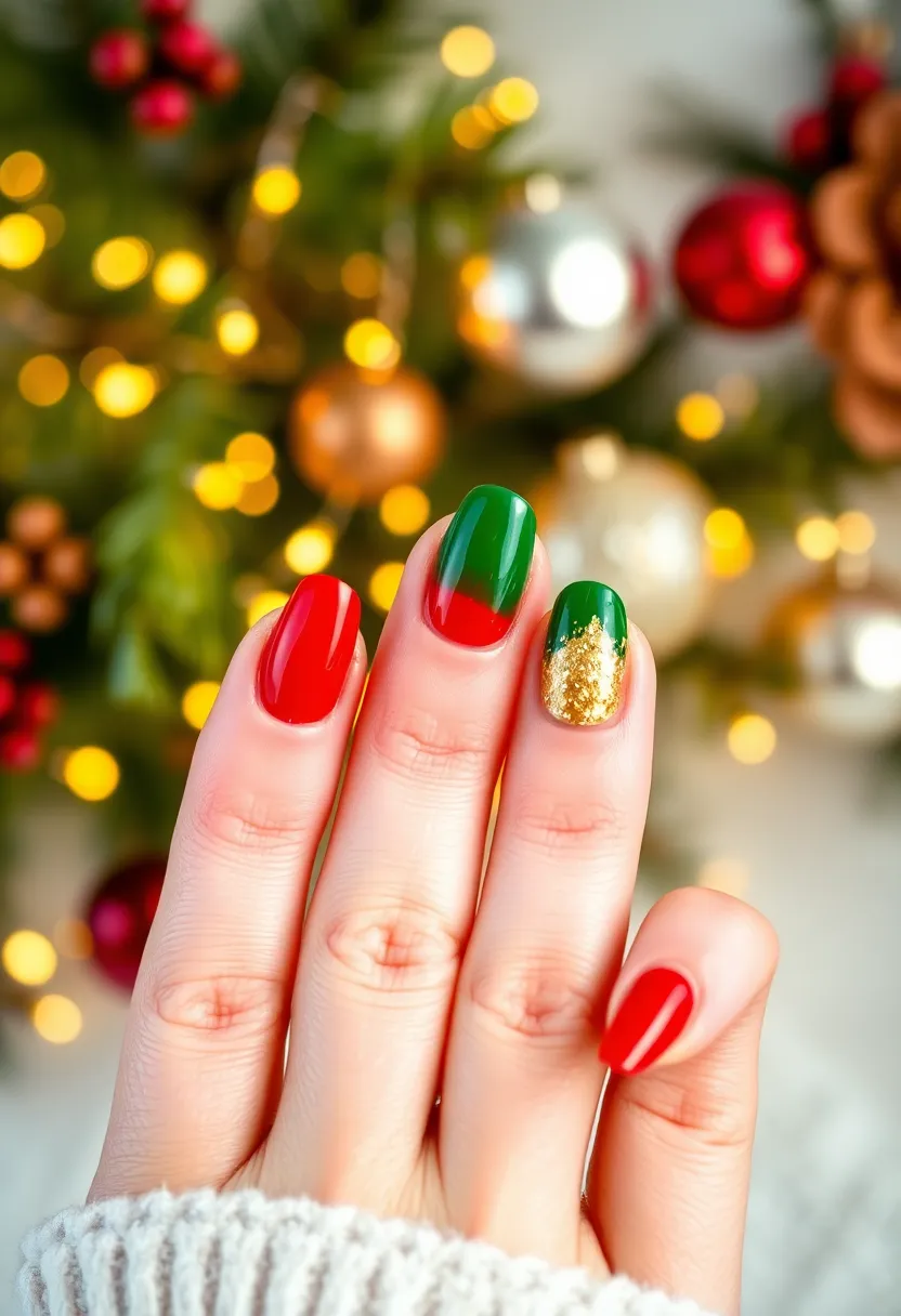 50 Winter Nail Ideas for 2025's Cozy - 11. Festive French Tips