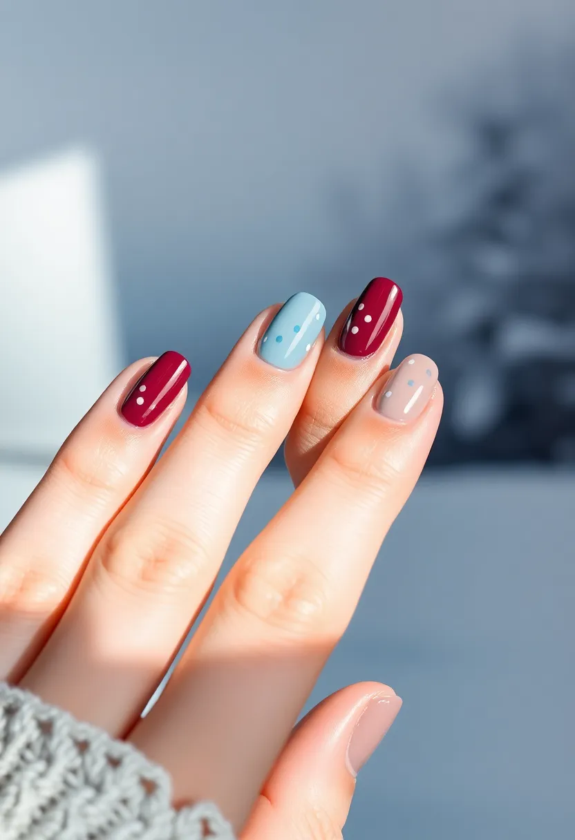 50 Winter Nail Ideas for 2025's Cozy - 17. Simple Dot Patterns