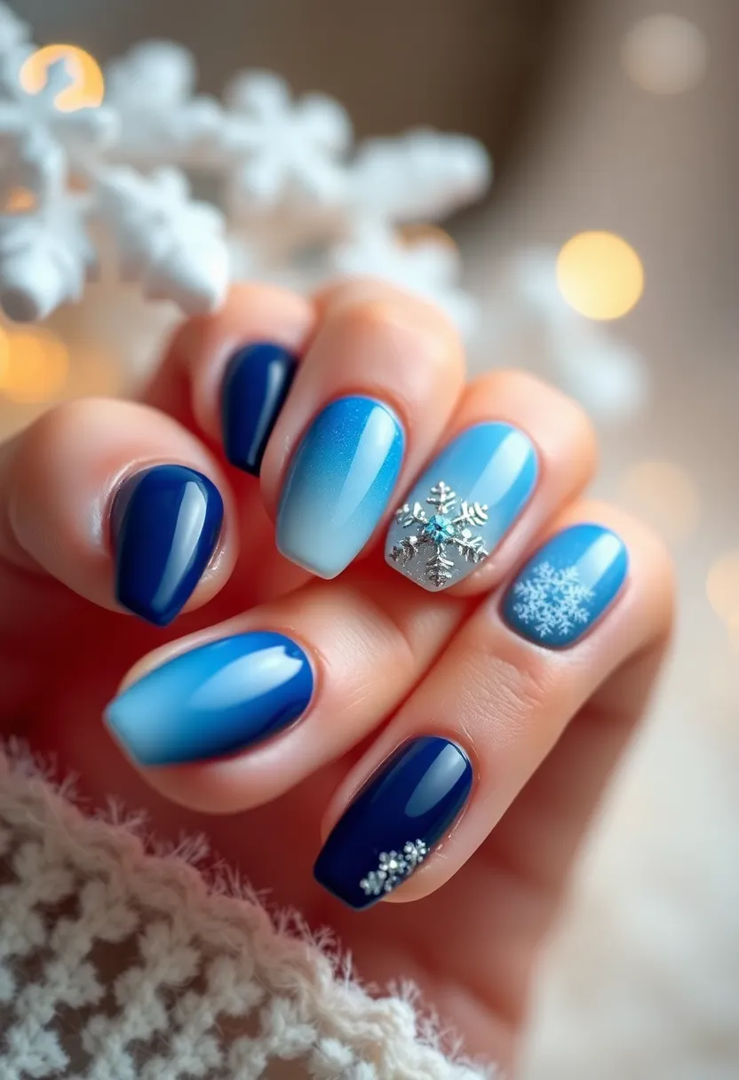 50 Winter Nail Ideas for 2025's Cozy - 19. Winter Ombre Glitter