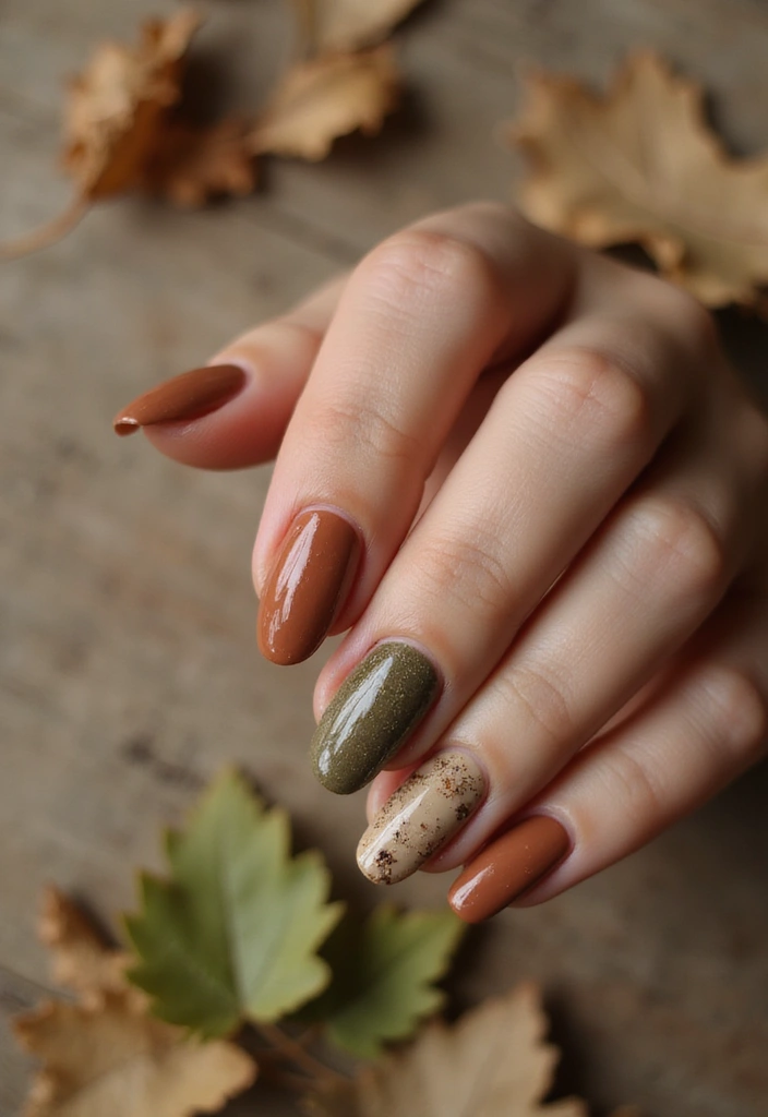 50 Winter Nail Ideas for 2025's Cozy - 2. Earthy Tones and Textures