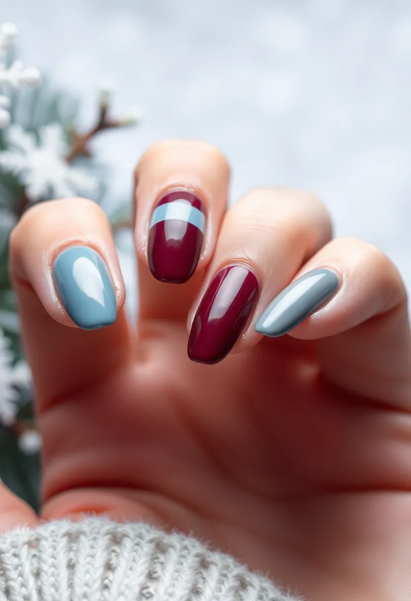 50 Winter Nail Ideas for 2025's Cozy - 23. Sleek and Simple Stripes
