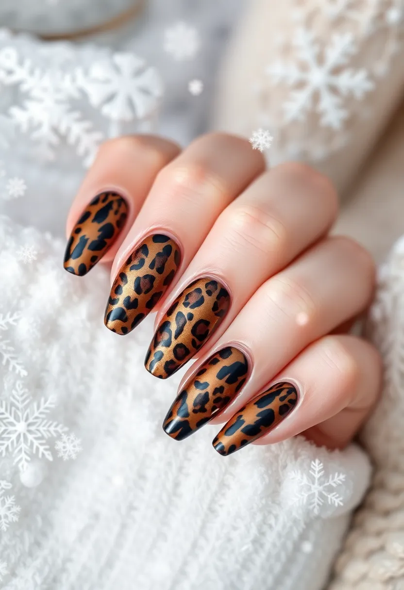 50 Winter Nail Ideas for 2025's Cozy - 25. Animal Print Accents