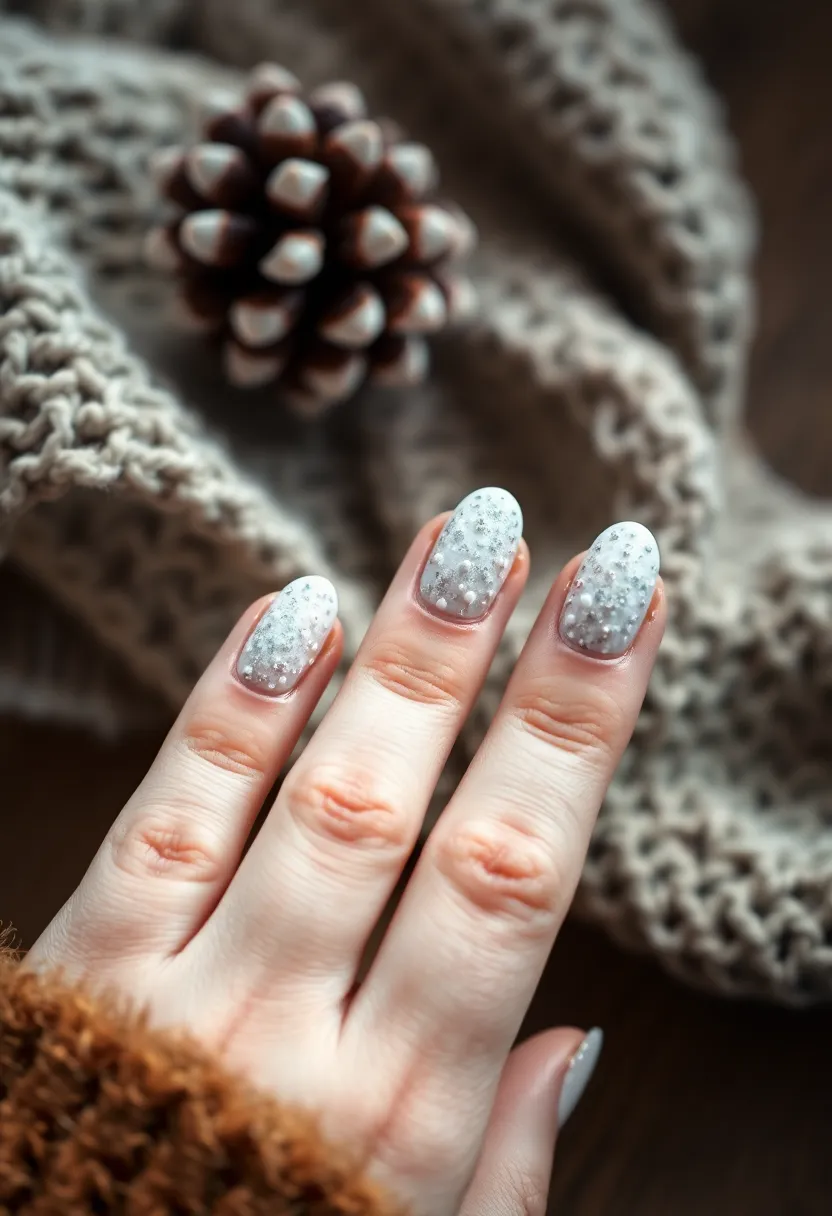 50 Winter Nail Ideas for 2025's Cozy - 28. Textured Snow
