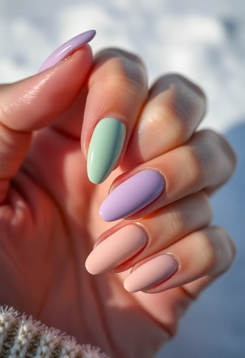 50 Winter Nail Ideas for 2025's Cozy - 30. Soft Pastel Winter