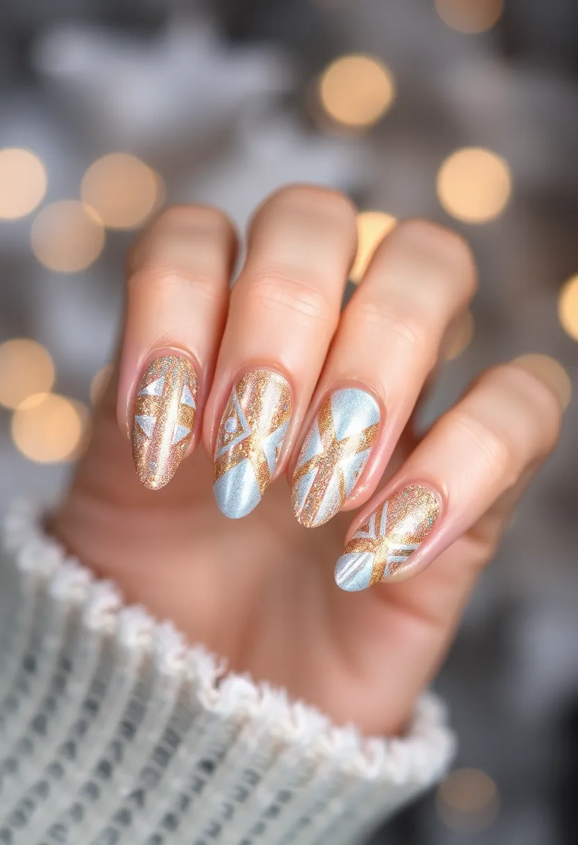 50 Winter Nail Ideas for 2025's Cozy - 31. Sparkly Sticky Tape