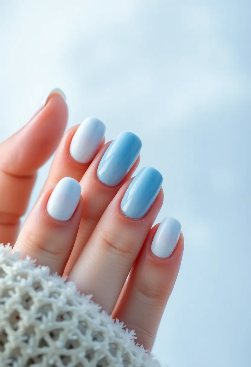 50 Winter Nail Ideas for 2025's Cozy - 35. Winter Wonderland Gradient