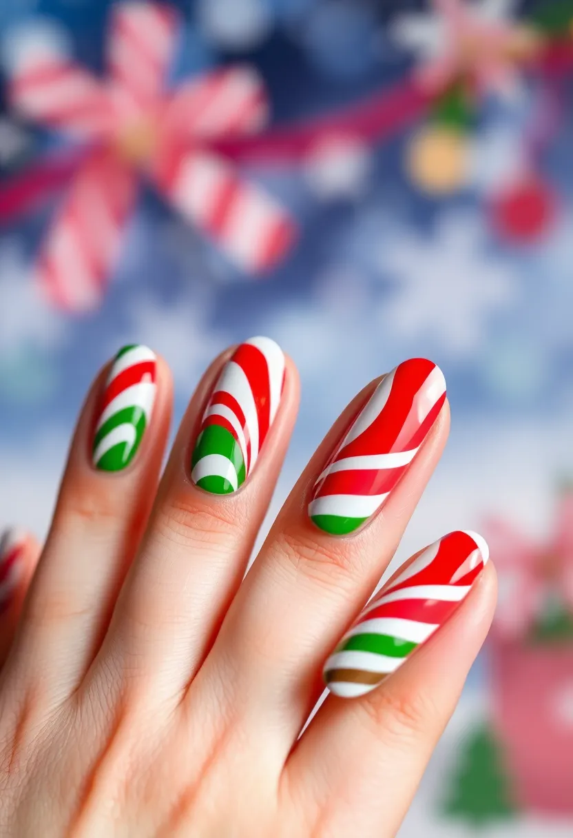 50 Winter Nail Ideas for 2025's Cozy - 43. Candy Cane Stripes