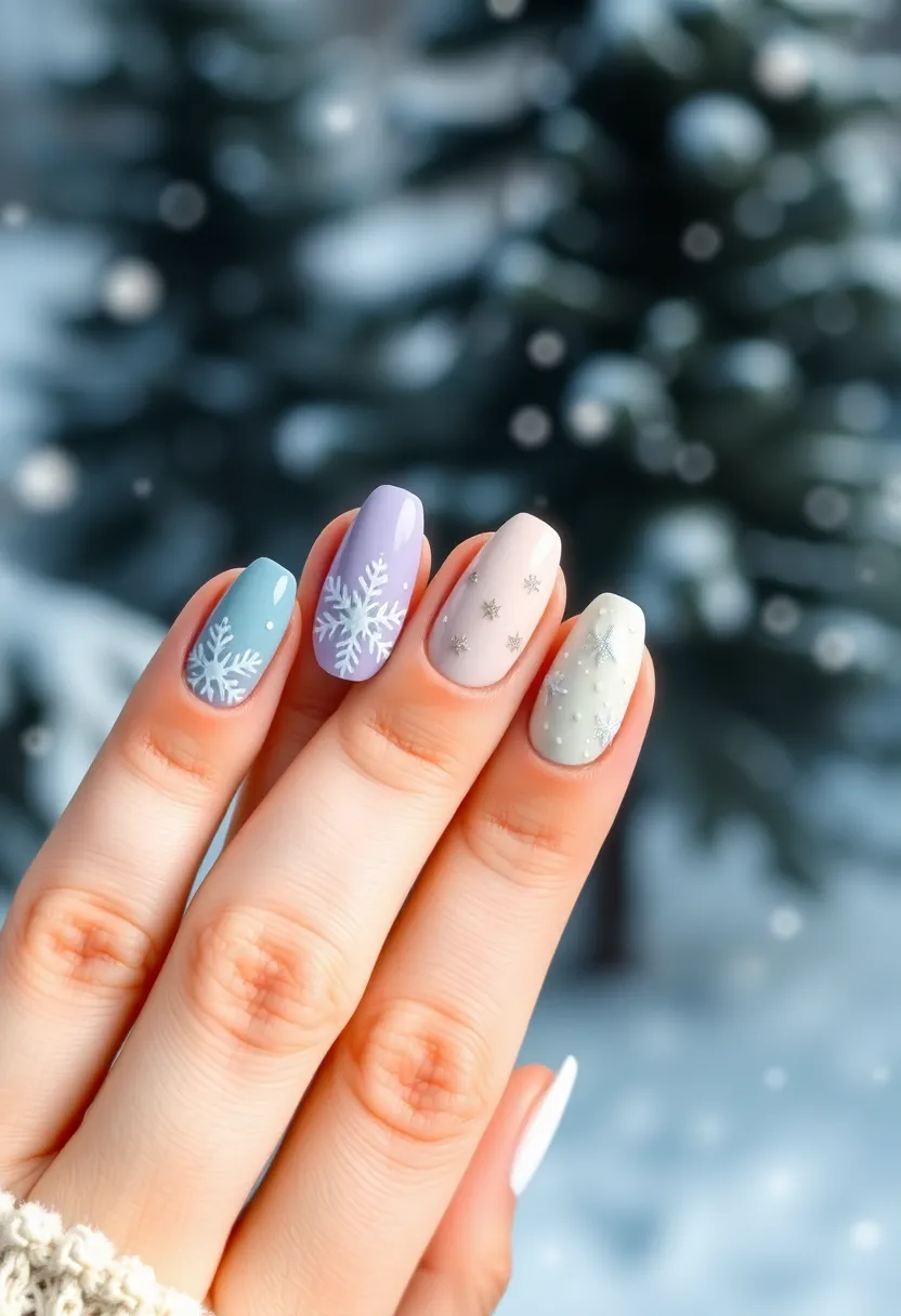 50 Winter Nail Ideas for 2025's Cozy - 44. Vintage Winter Vibes