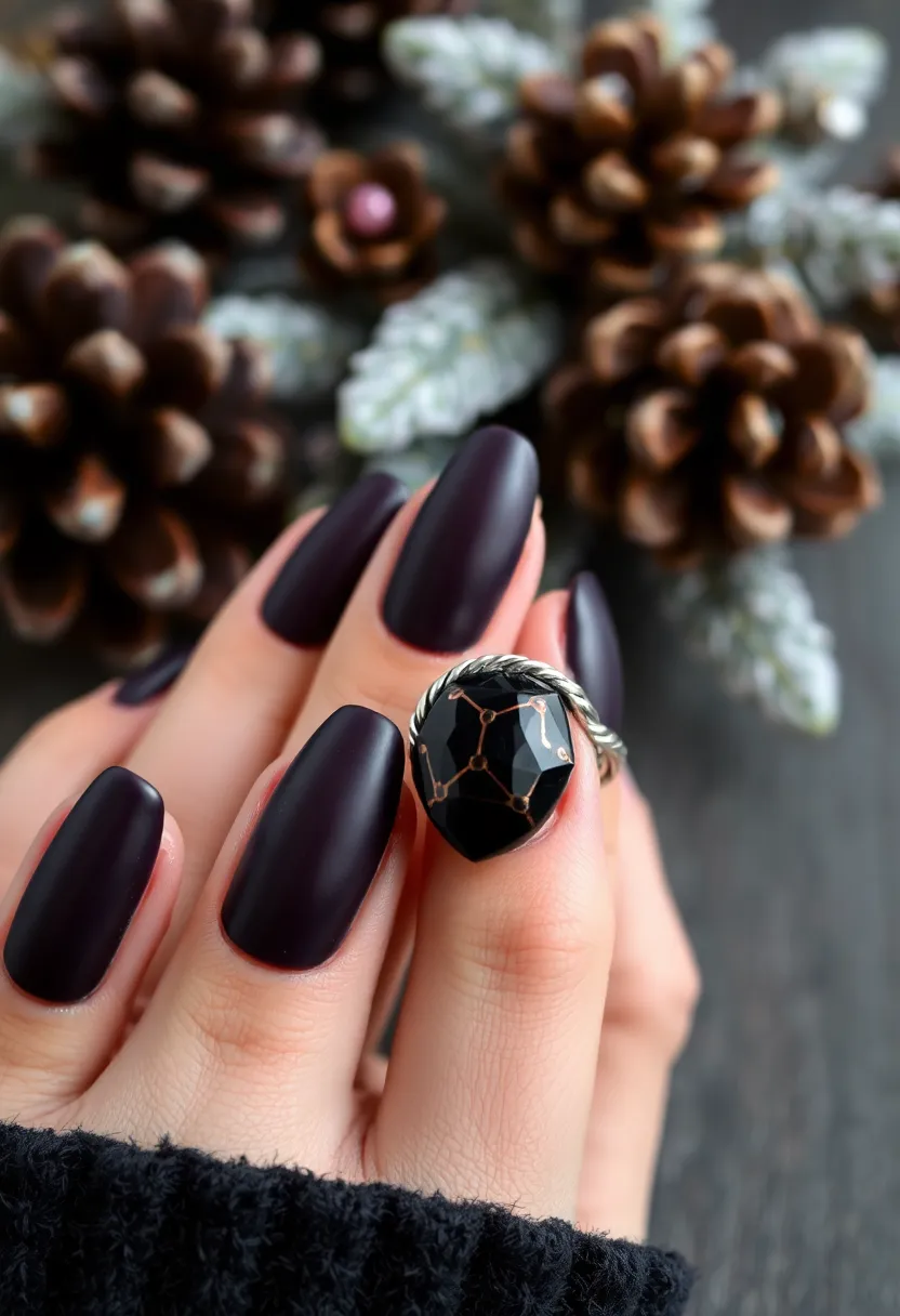 50 Winter Nail Ideas for 2025's Cozy - 8. Dark and Moody Designs