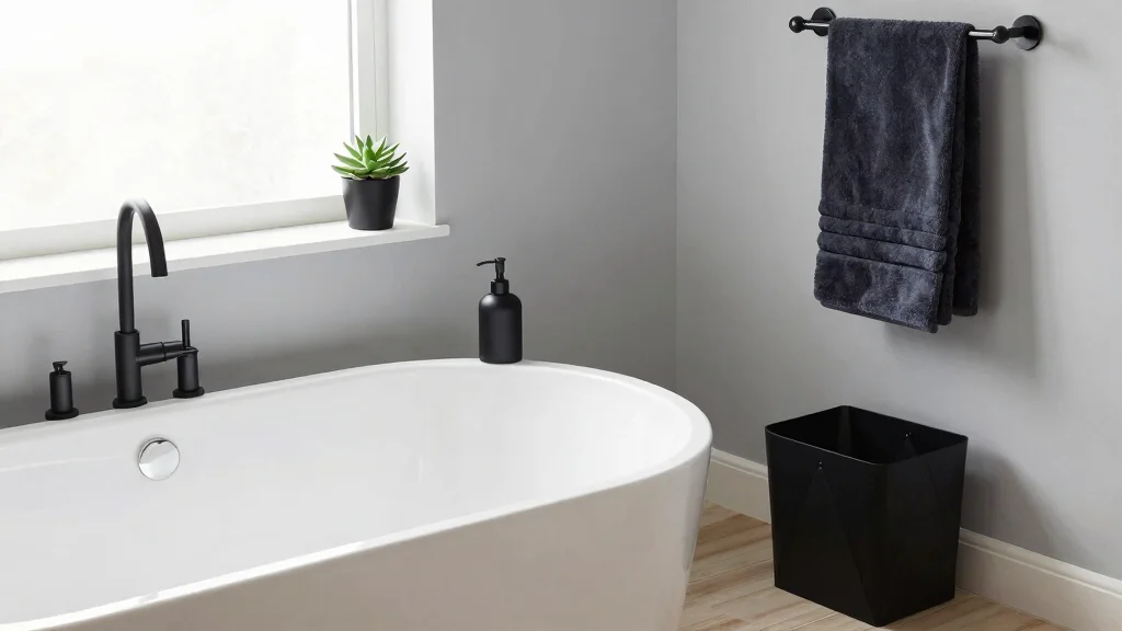 15 Bathroom Black Accessories Ideas for a Bold Contrast - thenailhairdiary.com