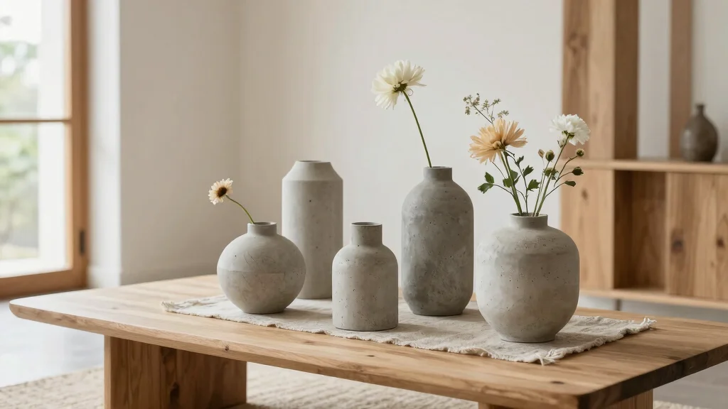 15 Concrete Vases Ideas for Modern Minimal Homes