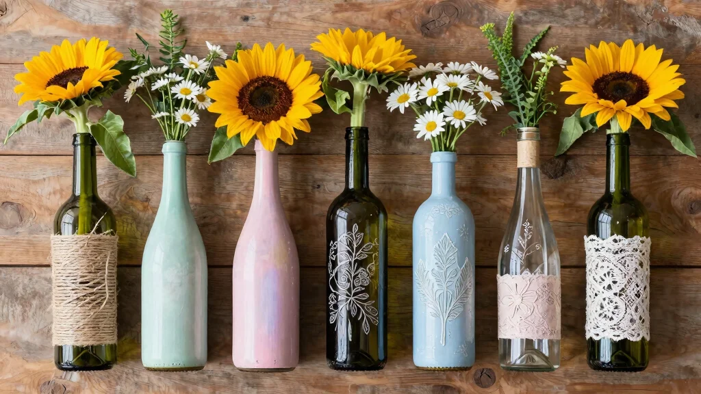 17 Creative Wine Bottle Vases DIY Ideas