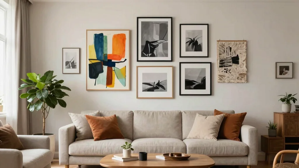 20 Wall of Art Living Room Ideas for a Dramatic Statement - thenailhairdiary.com