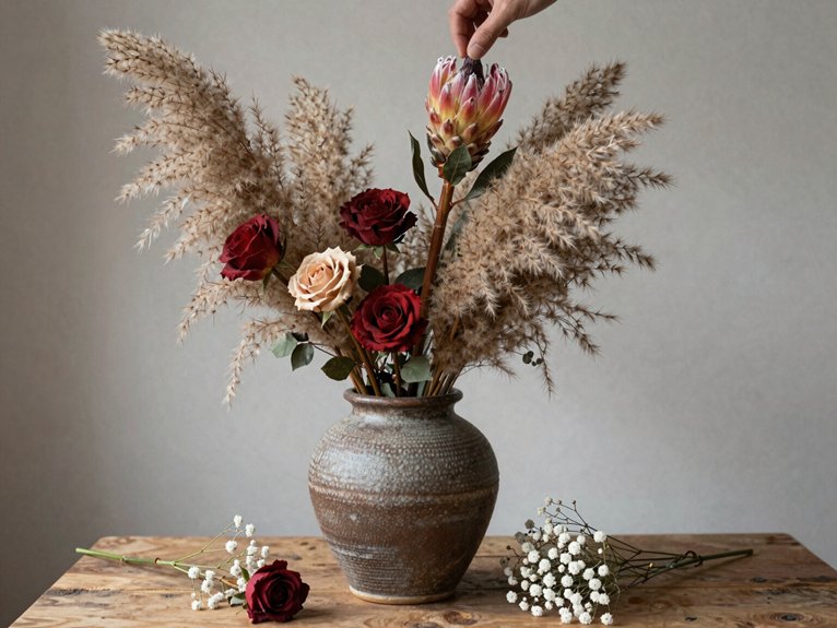 balance bouquet with vase proportion