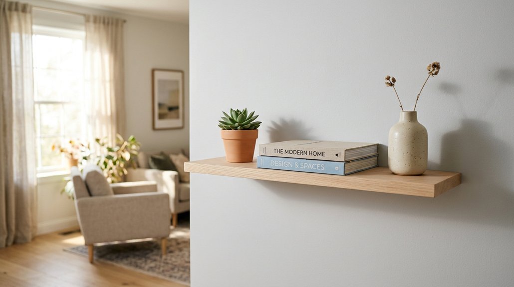 open shelves for living room styling