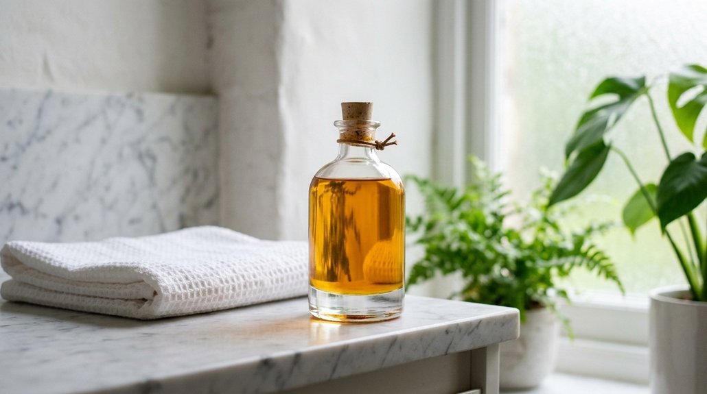 three step bathroom shelf styling