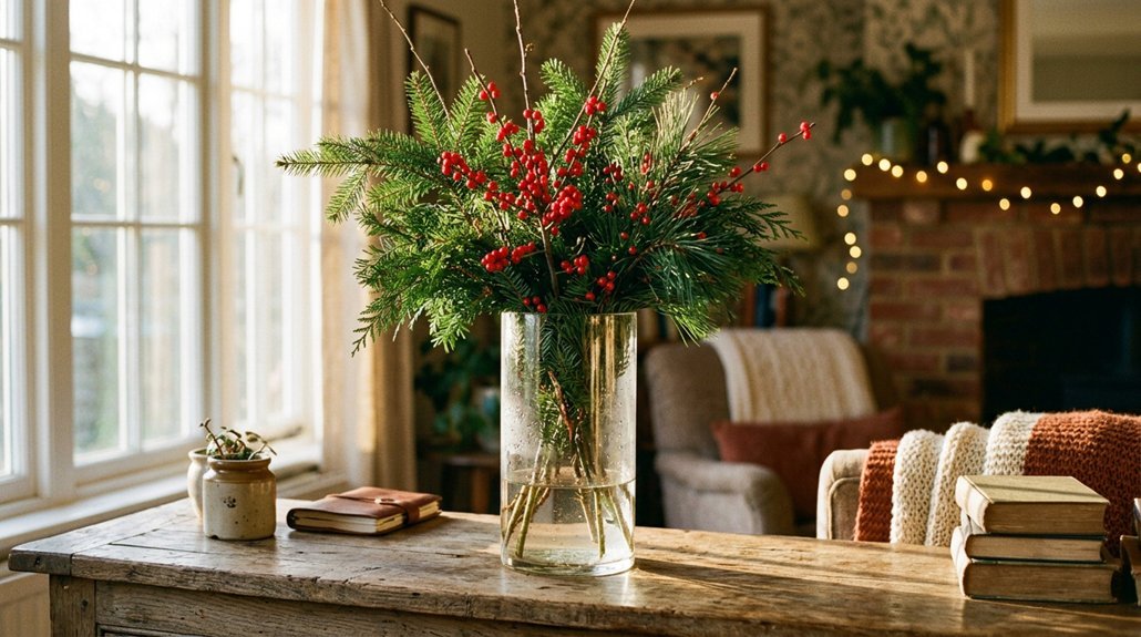 three step christmas vase decorating